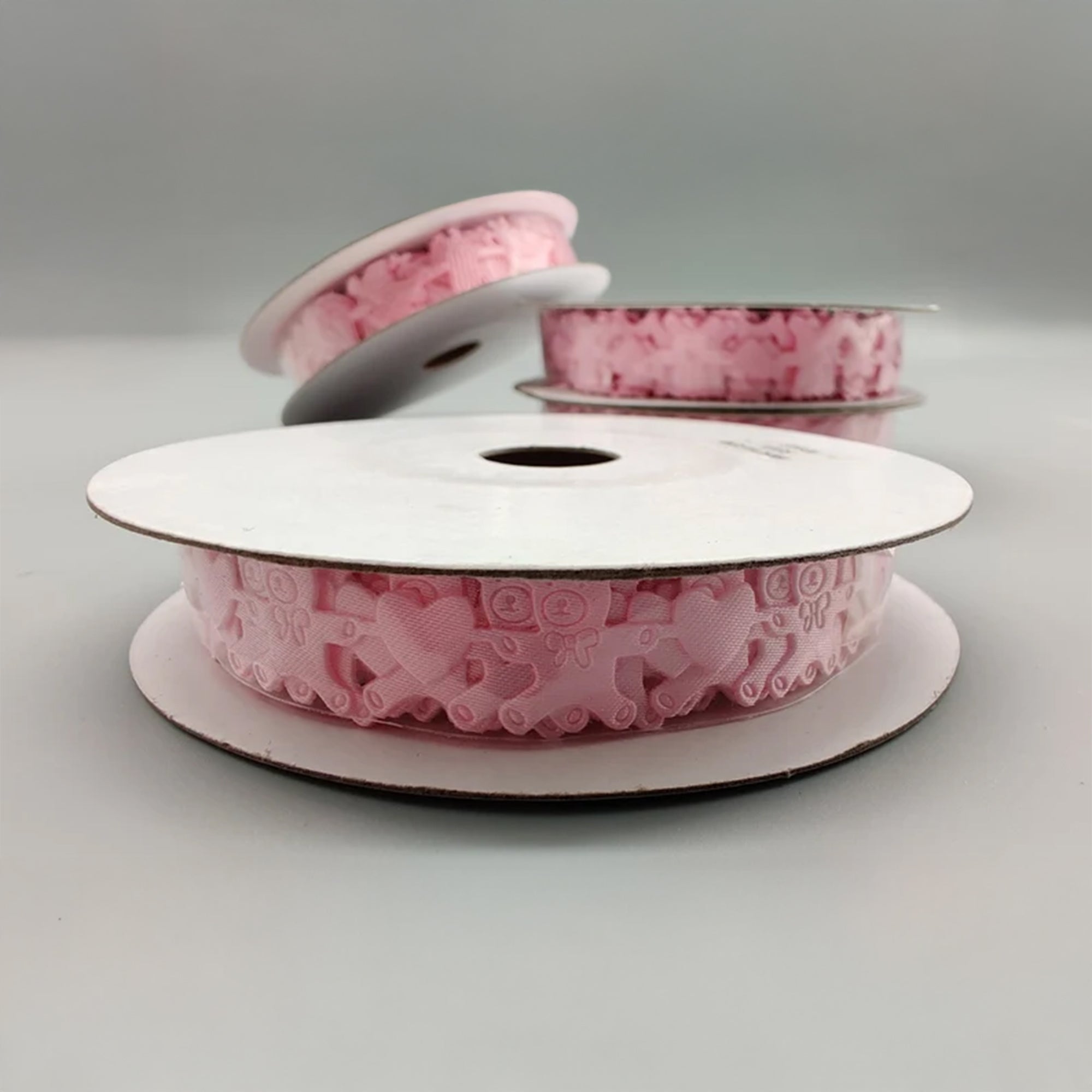 Baby Girl Ribbons 1.75 cm By 10 Yards, Baby shower, Baby welcome, Gender Reveal, Ribbon, Baby Feet Ribbons, Teddy Bear Ribbons