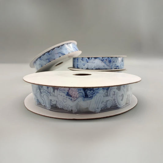 Baby Boy Ribbons 1.75 cm By 10 Yards, Baby shower, Baby welcome, Gender Reveal, Ribbon, Baby Feet Ribbons, Teddy Bear Ribbons