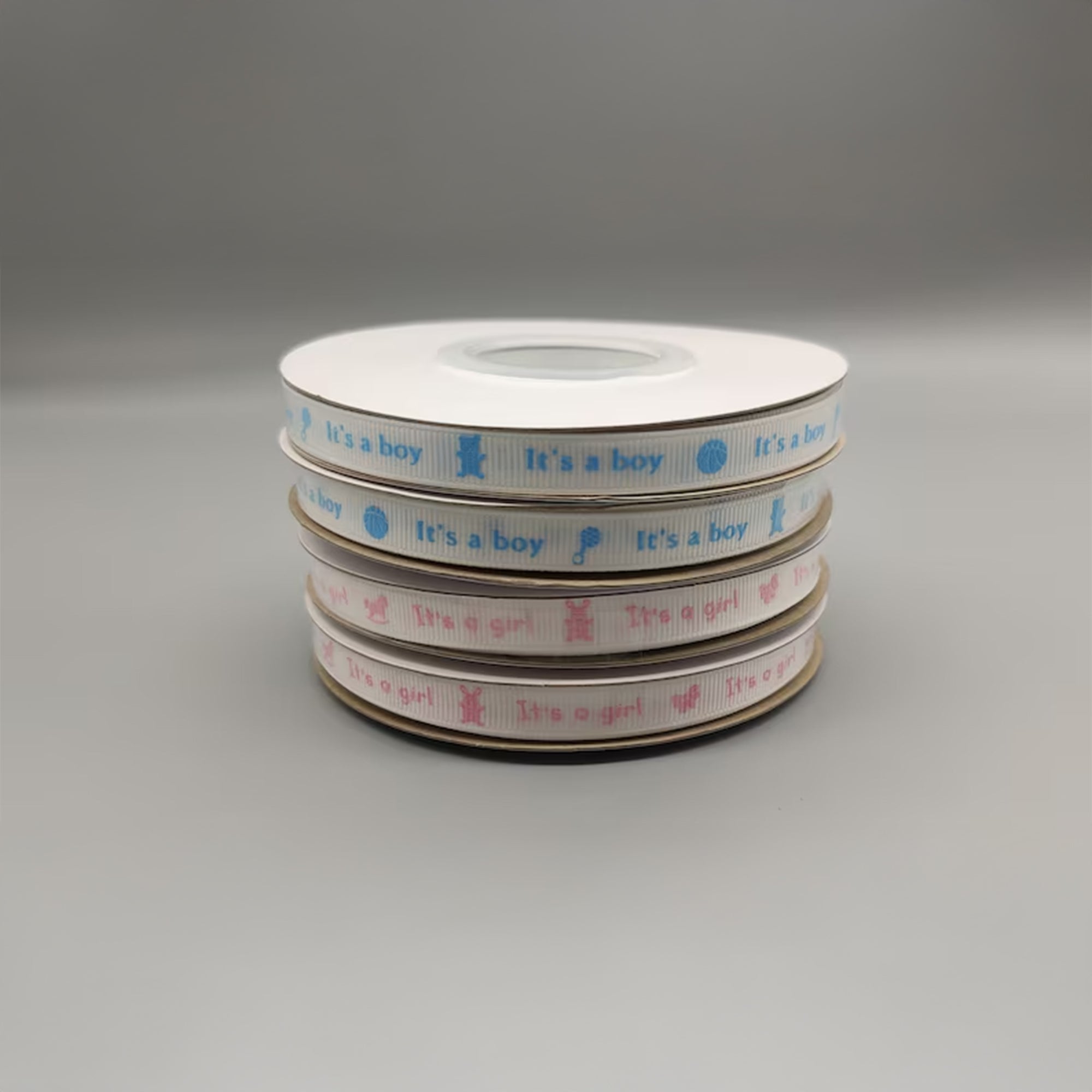 “It’s a Boy & It’s a Girl” Grosgrain Ribbons – 3/8" x 25 Yards