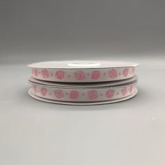 Baby Pink Ribbons, Baby Block Pattern Ribbon, ABC Pattern, 3/8 in by 25 Yards, Baby shower, Baby welcome, Grosgrain Ribbon, Baby Ribbons