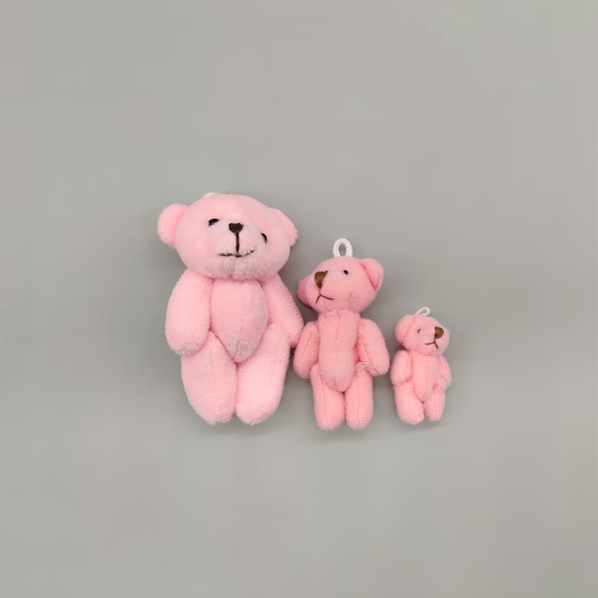 Set of 2 Mini Plush Teddy Bears Favors Toys - Pink Little Bear - Stuffed Animal - Baby Shower or Baby Welcome Party - Choose from 3 sizes