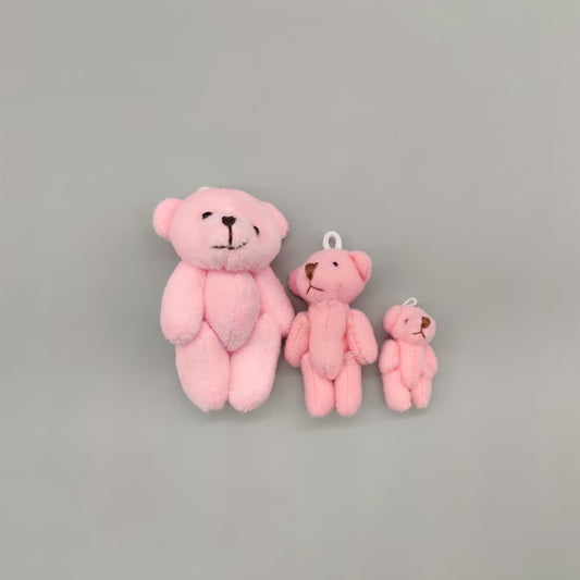 Set of 2 Mini Plush Teddy Bears Favors Toys - Pink Little Bear - Stuffed Animal - Baby Shower or Baby Welcome Party - Choose from 3 sizes