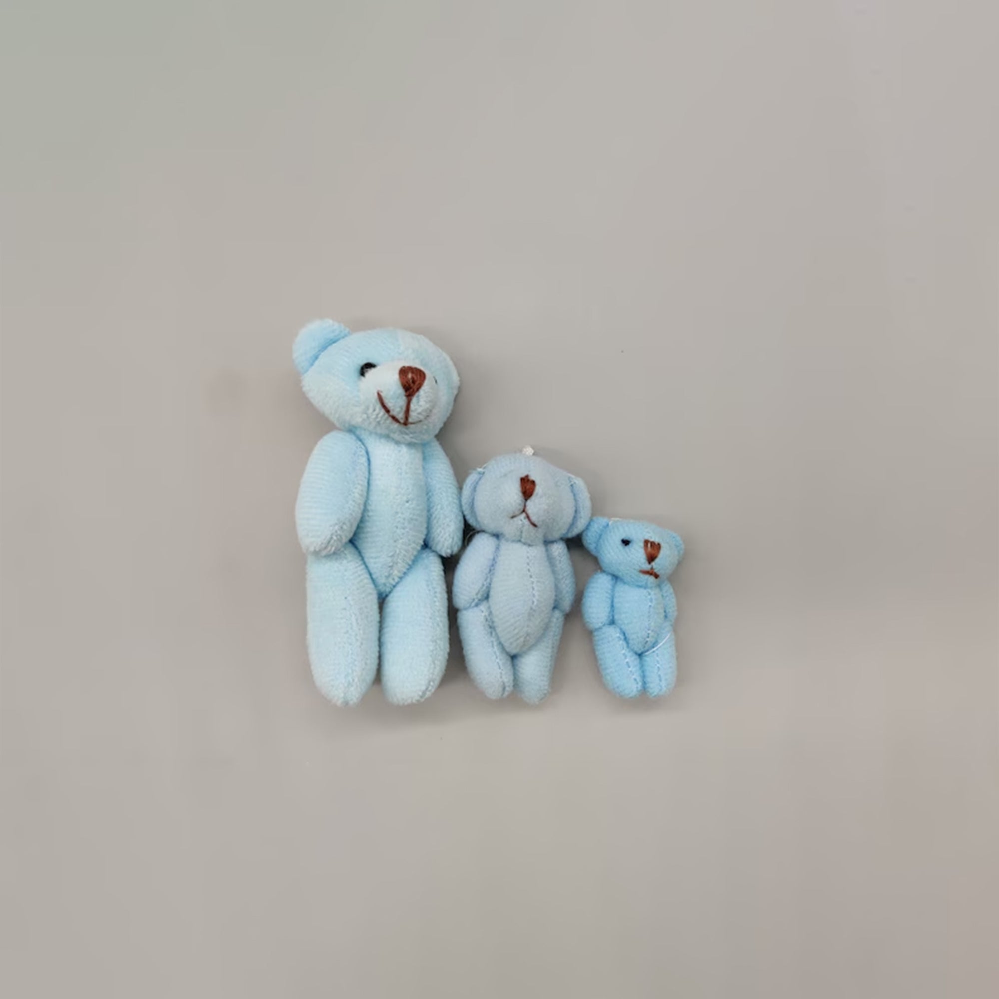 Set of 2 Mini Plush Teddy Bears Favors Toys - Blue Little Bear - Stuffed Animal - Baby Shower or Baby Welcome Party - Choose from 3 sizes