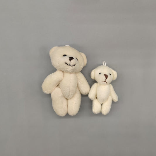Set of 2 Mini Plush Teddy Bears Favors Toys - Cream Little Bear - Stuffed Animal - Baby Shower or Baby Welcome Party - Choose from 2 sizes