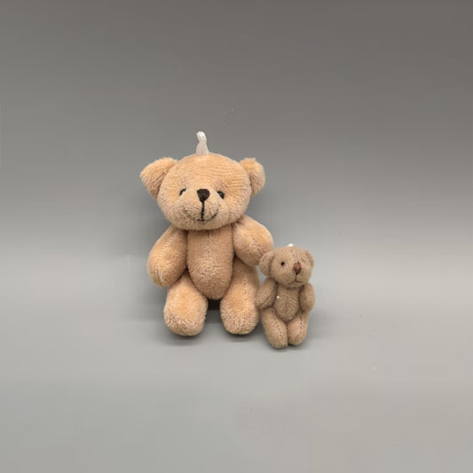 Set of 2 Mini Plush Teddy Bears Favors Toys - Brown Little Bear - Stuffed Animal - Baby Shower or Baby Welcome Party - Choose from 2 sizes