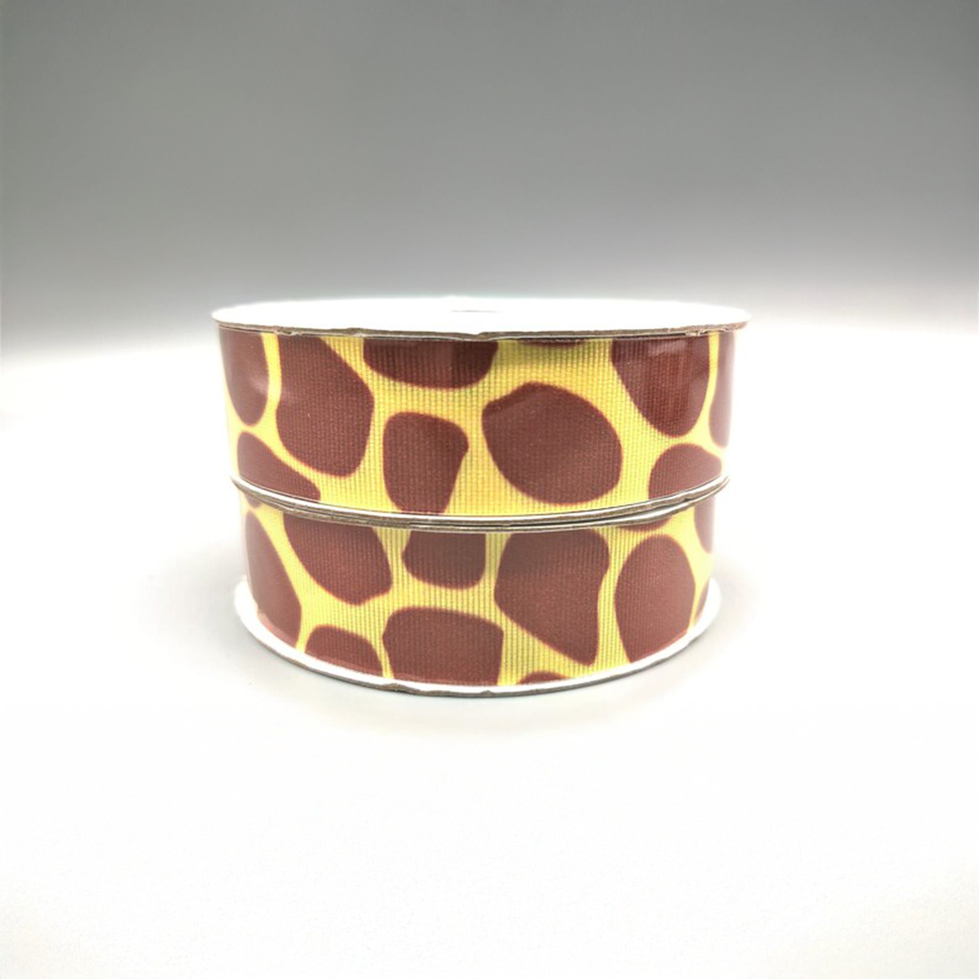Giraffe Ribbons - Giraffe Pattern Ribbons - 25 Yards - Choice of 2 sizes - 3/8 in x 25 yards OR ~1 in x 25 yards - Grosgrain Ribbon