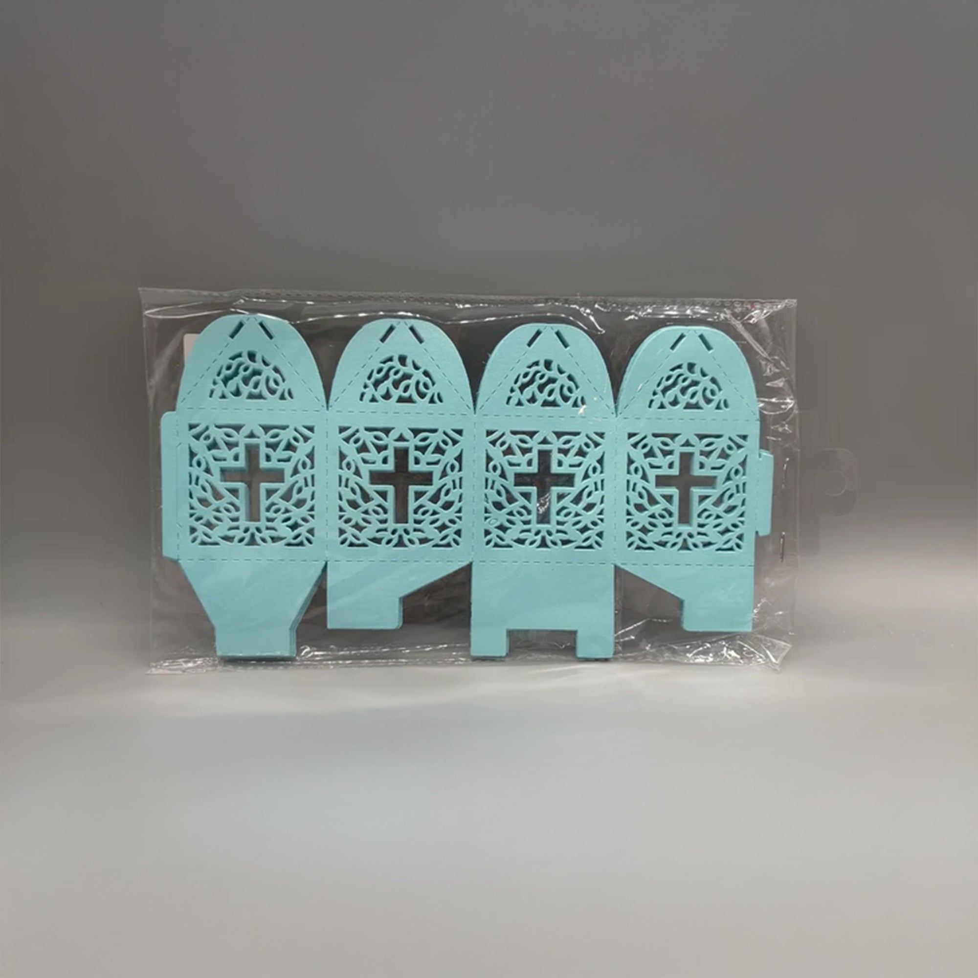 Baby Blue Favor Box, Holy Cross, Religious, Baptism, Christening, Easter, Communion, Confirmation - Set of 12 Favor Boxes