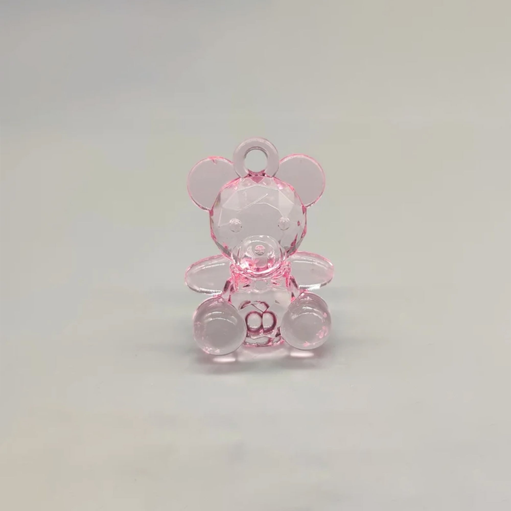 Pink crystal shimmer teddy bear favors, 6 pieces, Crystal cut effect, Baby girl baby shower, gender reveal, It's a girl, Pink teddy bear