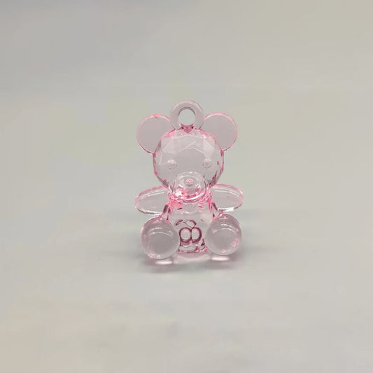 Pink crystal shimmer teddy bear favors, 6 pieces, Crystal cut effect, Baby girl baby shower, gender reveal, It's a girl, Pink teddy bear