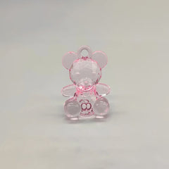 Pink crystal shimmer teddy bear favors, 6 pieces, Crystal cut effect, Baby girl baby shower, gender reveal, It's a girl, Pink teddy bear