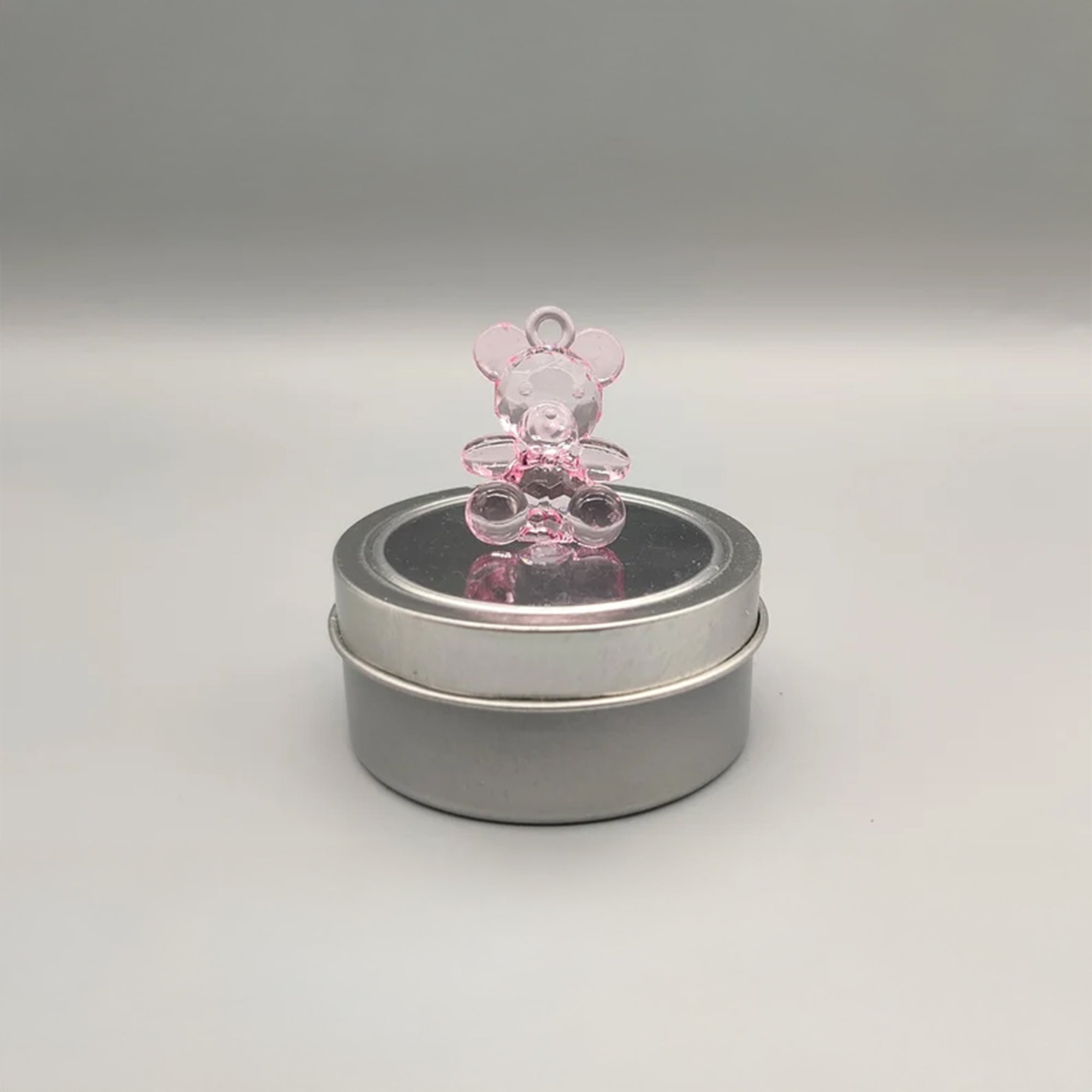 Pink crystal shimmer teddy bear favors, 6 pieces, Crystal cut effect, Baby girl baby shower, gender reveal, It's a girl, Pink teddy bear