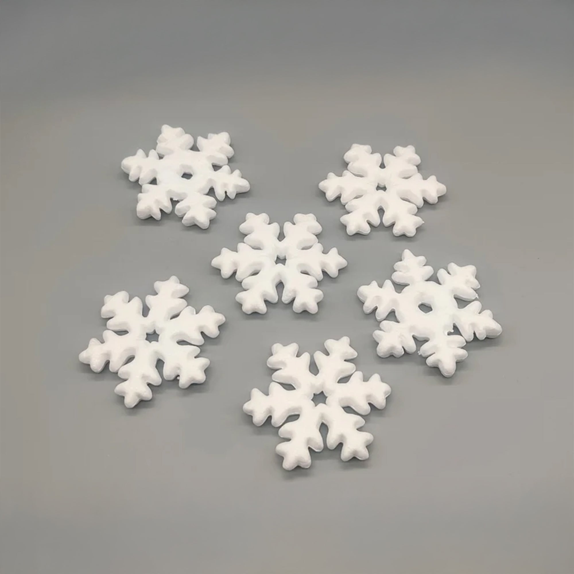 Foam Snowflakes, Styrofoam Snowflakes, 6 pieces, Craft, Cake Decorations, Cake Topper, Frozen Favors, 4" Diameter Snowflake, Snow, Winter
