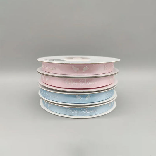 Baby Shower Satin Ribbon - Baby Pink or Baby Blue - 3/4" x 25Y