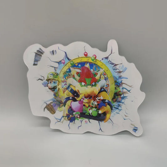 3D Super Mario Lenticular Sticker – Mario, Luigi, Bowser & Peach