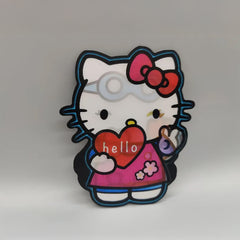 3D Hello Kitty Lenticular Sticker – Heart & Rose Design, Waterproof
