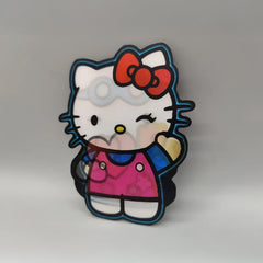 3D Hello Kitty Lenticular Sticker – Heart & Rose Design, Waterproof