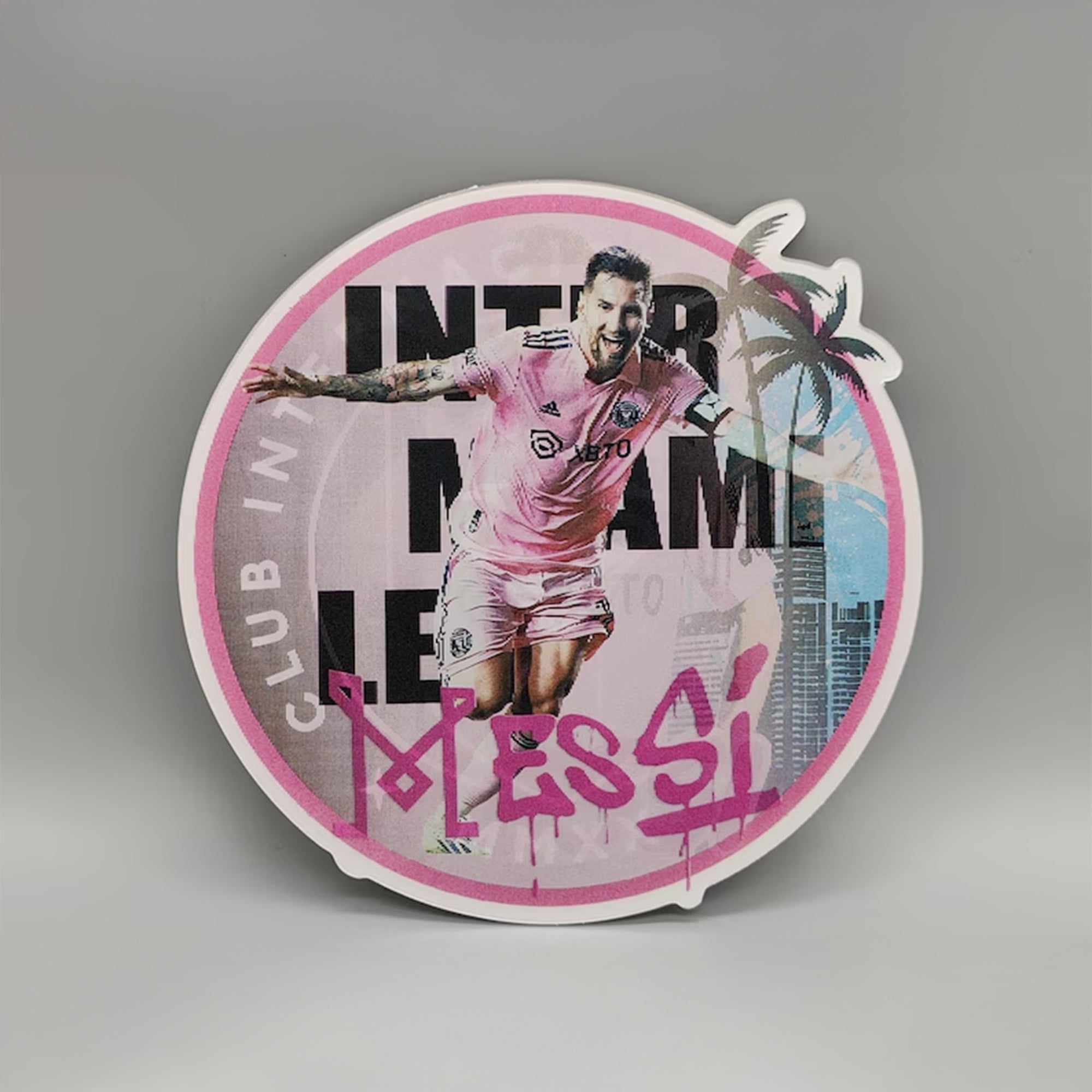 Messi 3D Lenticular Sticker – Inter Miami, La Pulga GOAT, Waterproof