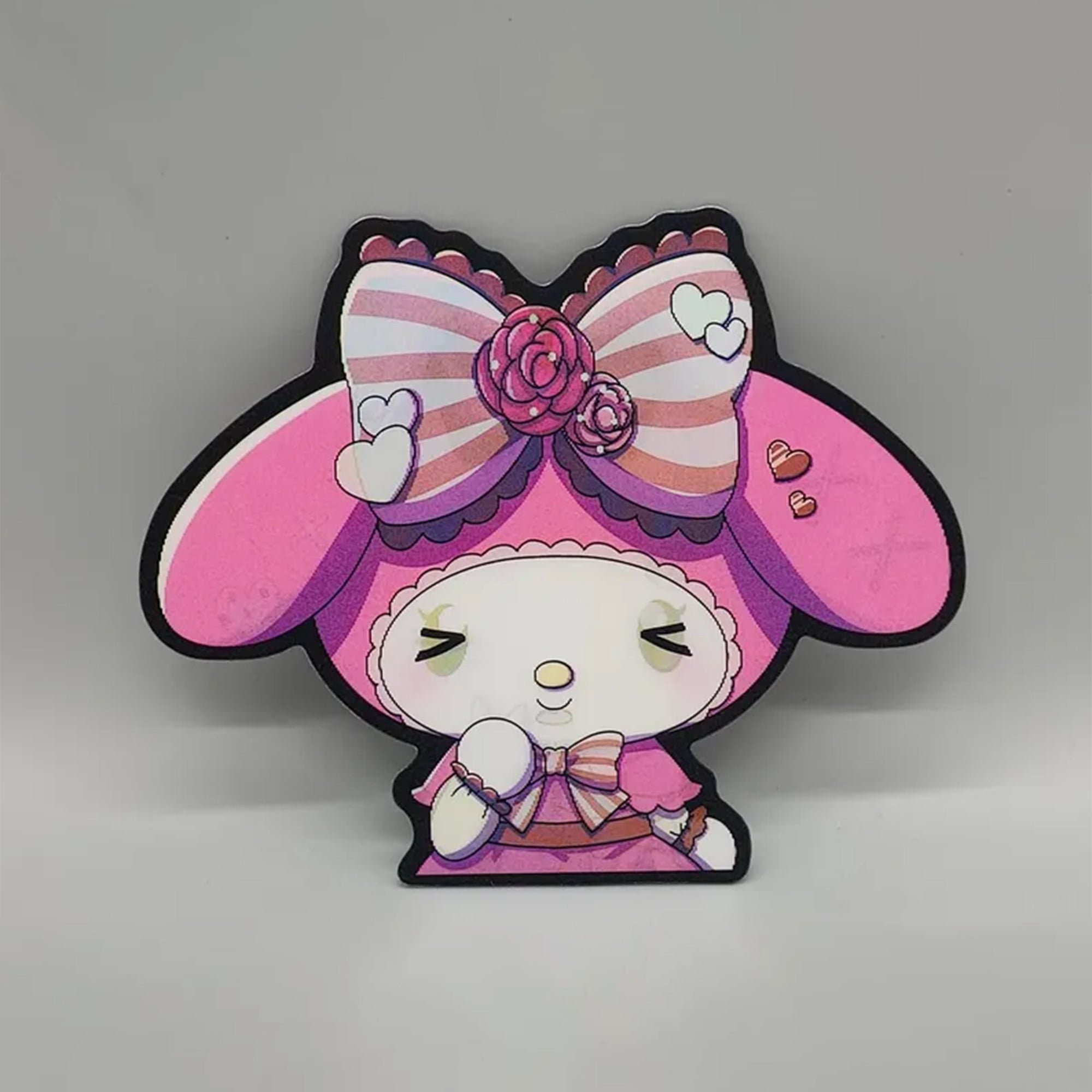 Pink Bunny Japanese character - Moving Magic 3D Lenticular Sticker Adorable sticker - High Quality Waterproof to stick on laptops, tablets