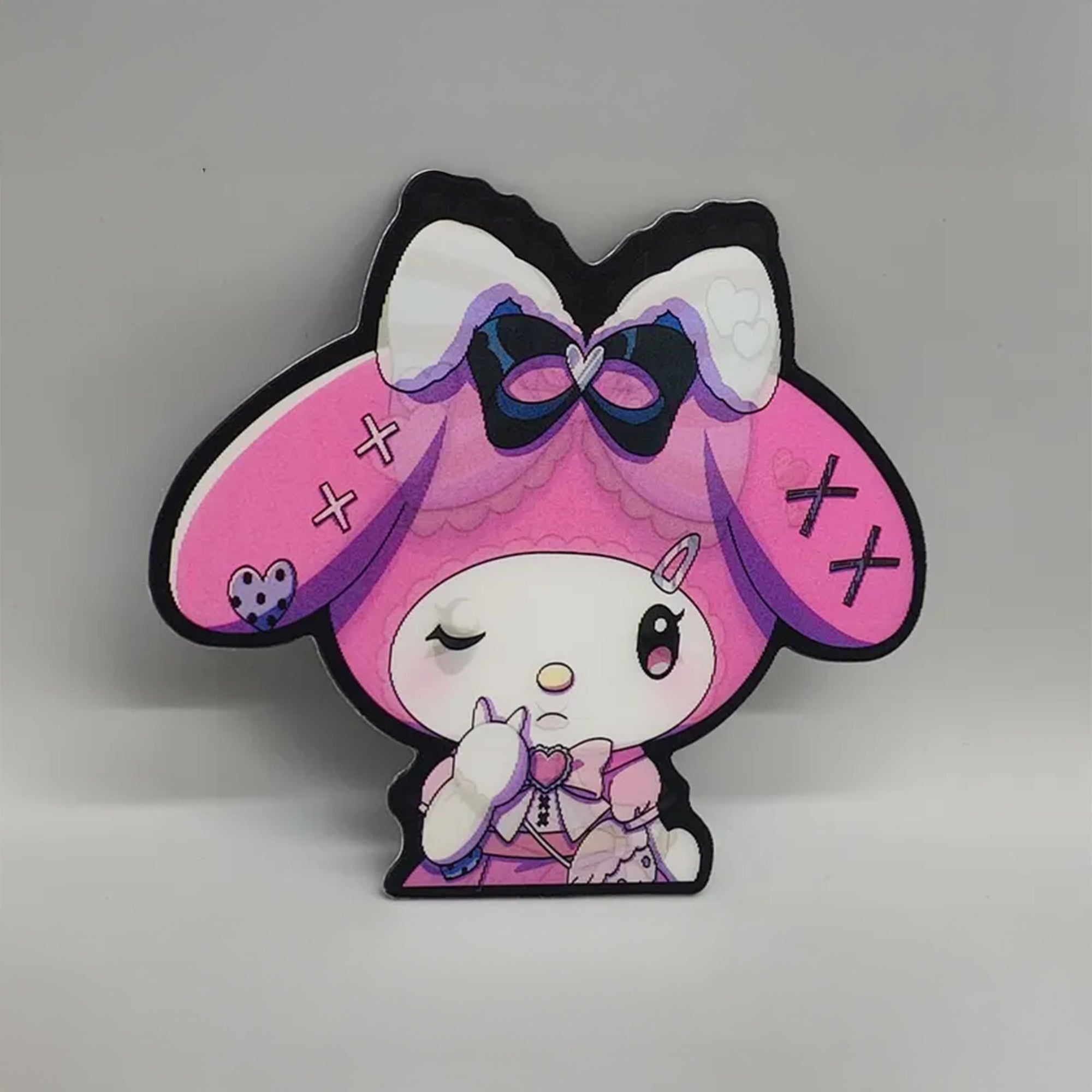 Pink Bunny Japanese character - Moving Magic 3D Lenticular Sticker Adorable sticker - High Quality Waterproof to stick on laptops, tablets