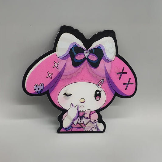 Pink Bunny Japanese character - Moving Magic 3D Lenticular Sticker Adorable sticker - High Quality Waterproof to stick on laptops, tablets