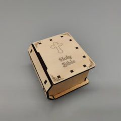 Holy Bible Favor Box for Baptism, Christening, Holy Communion, First Communion, Christian Gift, Personalized, Bible Gift, Bible Jewelry Box