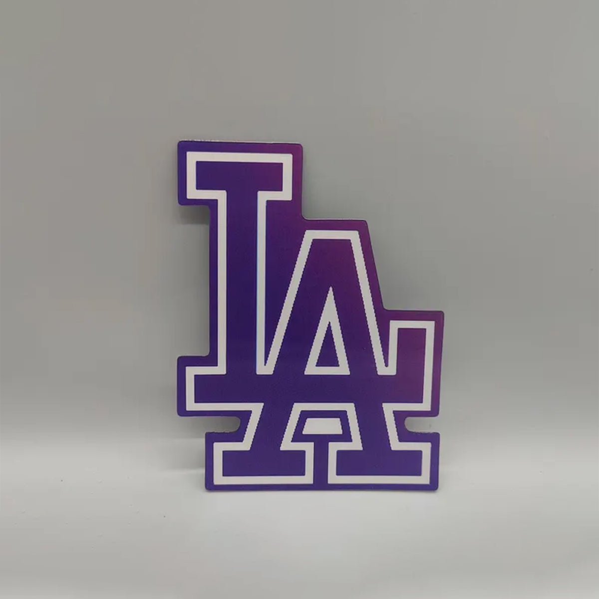 Baseball Inspired 3D Lenticular Sticker | Color-Changing "LA" Logo Decal | Dynamic Baseball Fan Art for Laptop, Car & Bottle