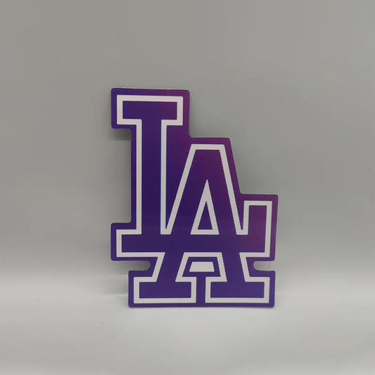 Baseball Inspired 3D Lenticular Sticker | Color-Changing "LA" Logo Decal | Dynamic Baseball Fan Art for Laptop, Car & Bottle
