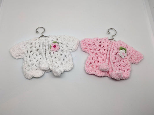 Set of 6 Crochet Mini Jackets – Baby Shower & Welcome Favors