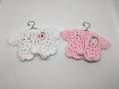 Set of 6 Crochet Mini Jackets – Baby Shower & Welcome Favors