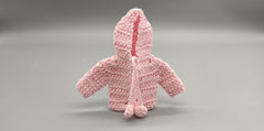Set of 4 Baby Pink Crochet Hoodie Jackets – Baby Shower Favors