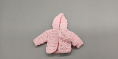 Set of 4 Baby Pink Crochet Hoodie Jackets – Baby Shower Favors