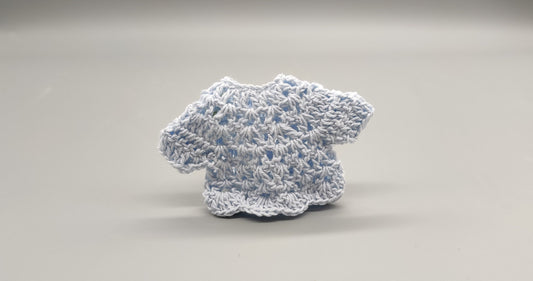 Set of 6 Baby Blue Crochet Mini Jackets – Baby Shower Favors