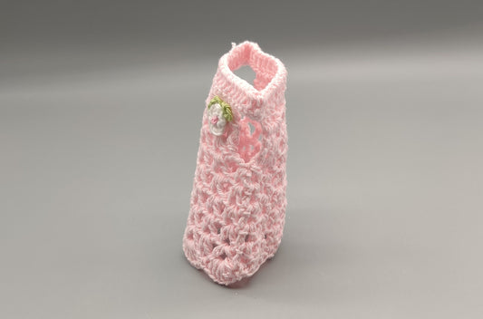 Set of 6 Baby Pink Crochet Mini Dresses – Baby Shower & Party Favors