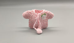 Set of 6 Baby Pink Crochet Mini Jackets with Floral Design – Baby Shower Favors