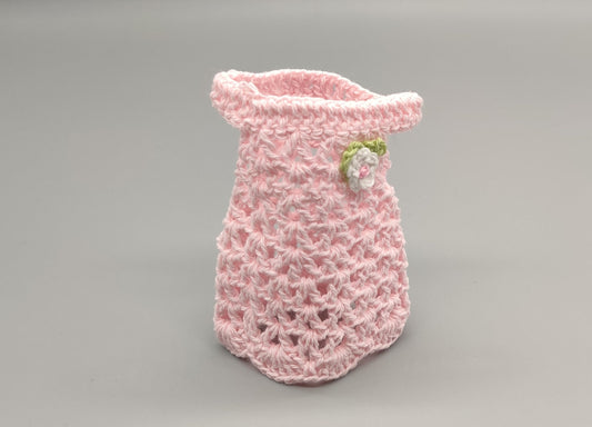 Set of 6 Baby Pink Crochet Mini Dresses – Baby Shower & Party Favors