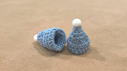 Set of 6 Baby Blue Mini Crochet Beanies – Baby Shower & Welcome Favors