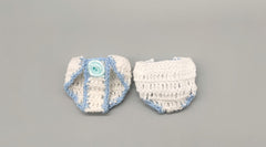Set of 6 Baby Blue Crochet Diapers – Baby Shower & Welcome Favors