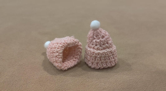 Set of 6 Baby Pink Mini Crochet Beanies – Baby Shower & Welcome Favors