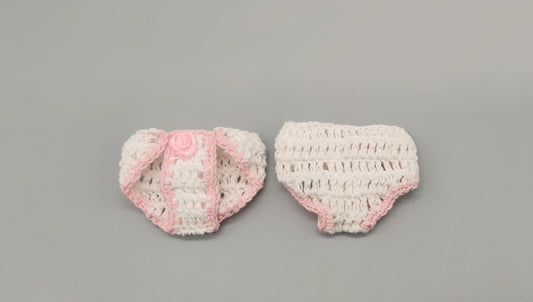 Set of 6 Baby Pink Crochet Diaper Favors – Baby Shower & Welcome