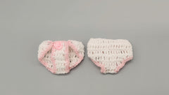 Set of 6 Baby Pink Crochet Diaper Favors – Baby Shower & Welcome