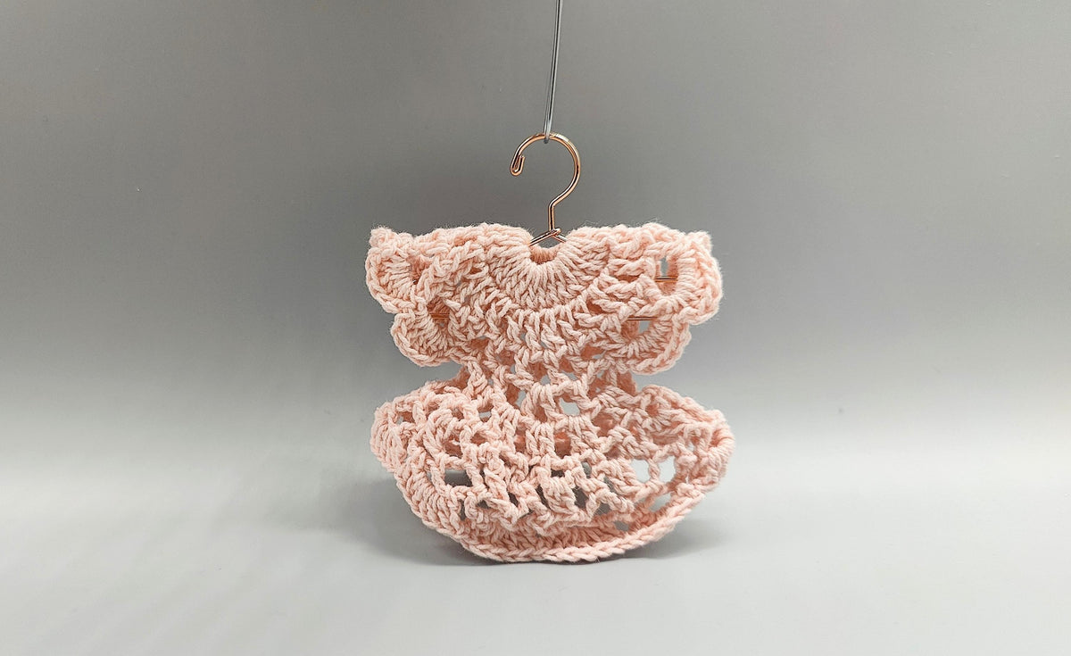 Set of 6 Baby Pink Crochet Mini Dresses – Baby Shower & Welcome Favors