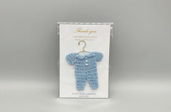 Set of 6 Personalized Crochet Baby Favors – Custom Name & Date