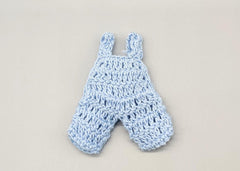 Set of 6 Baby Blue Crochet Overalls – Baby Shower & Welcome Favors