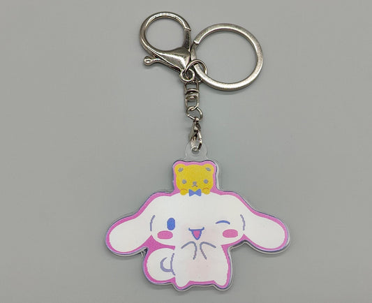3D Cinnamoroll Lenticular Keychain – Double-Sided, 3 Image Flip