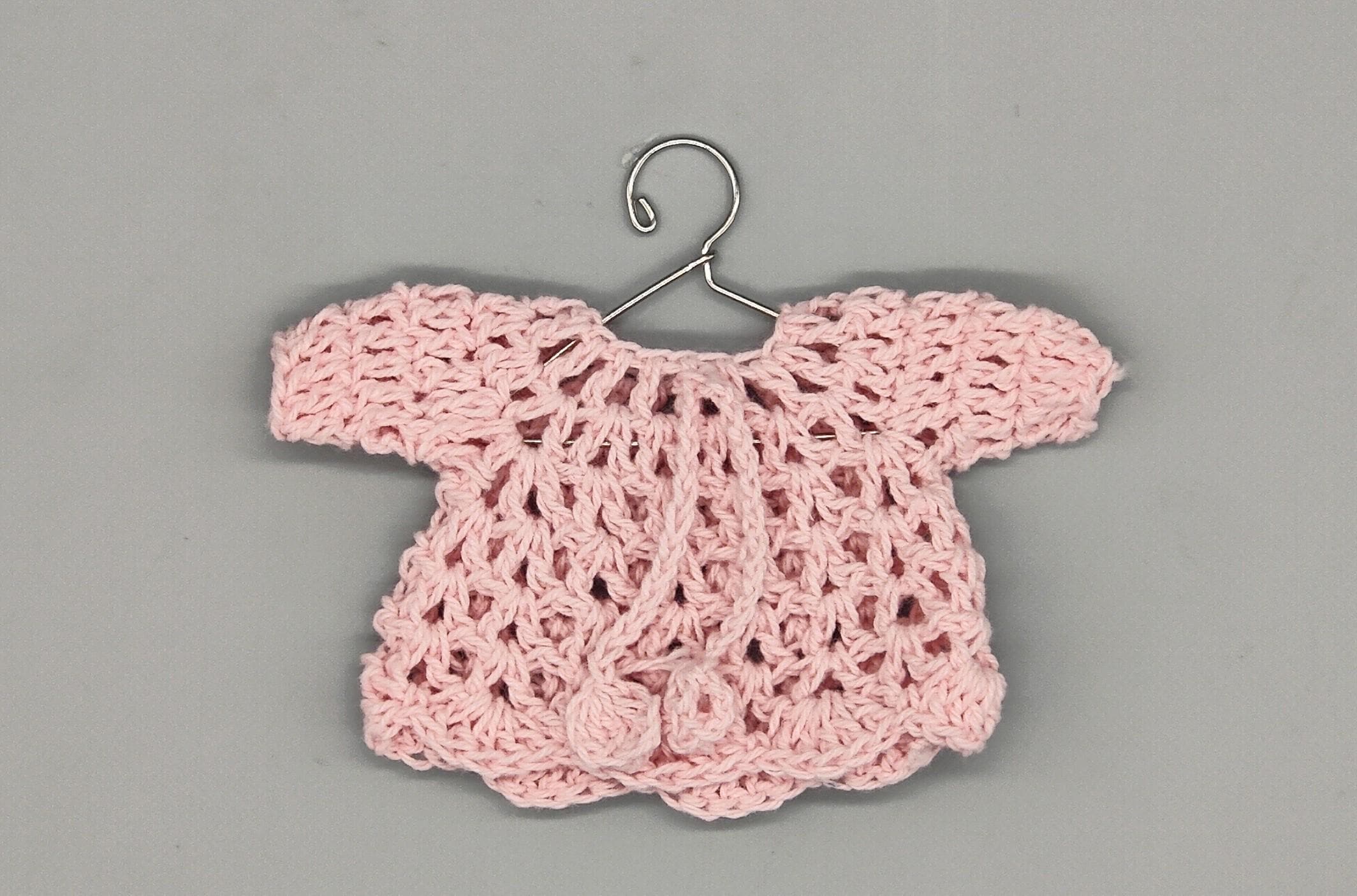 Set of 6 Baby Pink Crochet Mini Sweaters – Baby Shower Favors