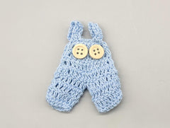 Set of 6 Baby Blue Crochet Overalls – Baby Shower & Welcome Favors