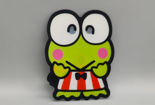 3D Japanese Frog Character Sticker – Lenticular, Waterproof