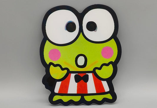 3D Japanese Frog Character Sticker – Lenticular, Waterproof