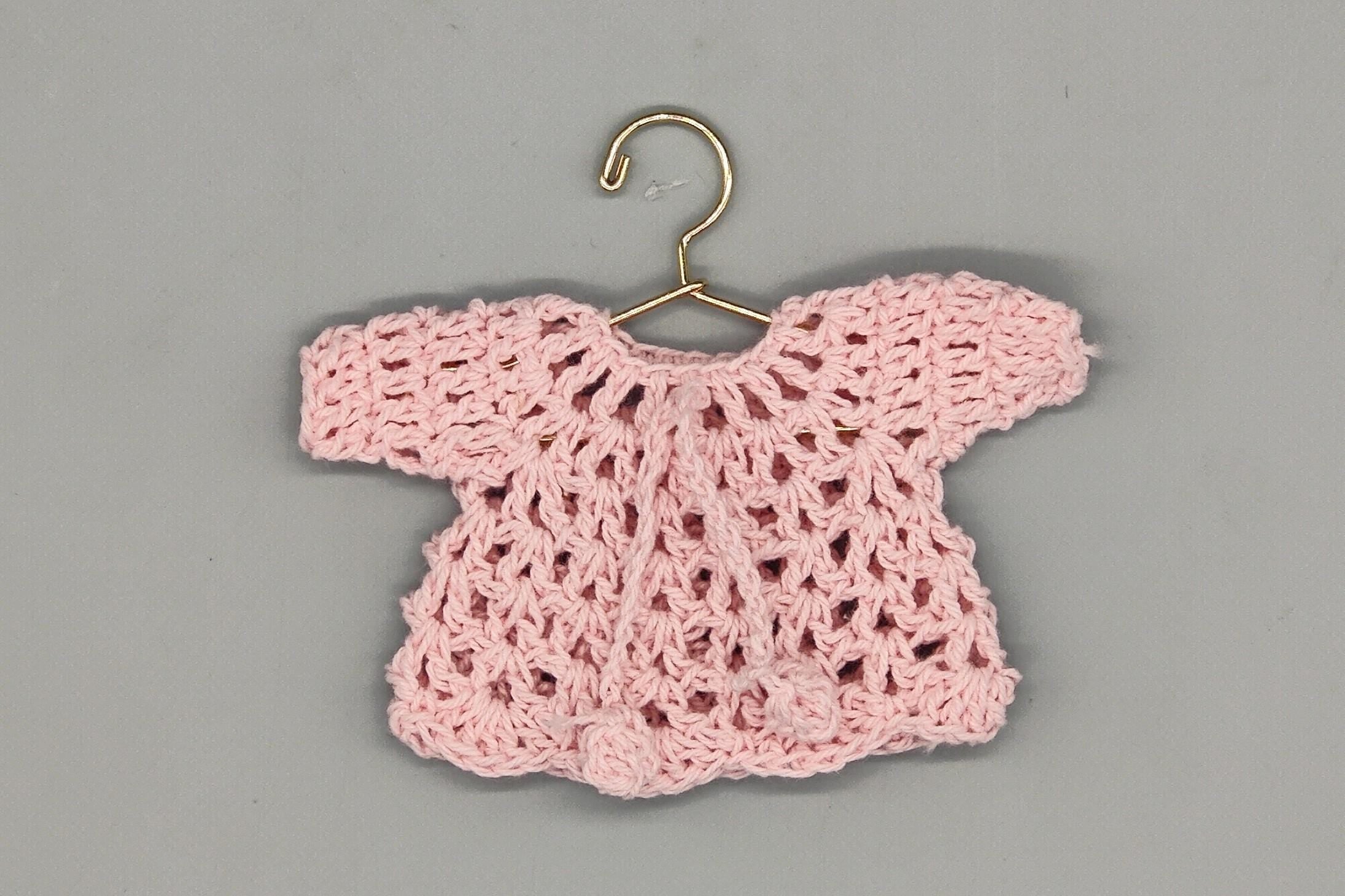 Set of 6 Baby Pink Crochet Mini Sweaters – Baby Shower Favors