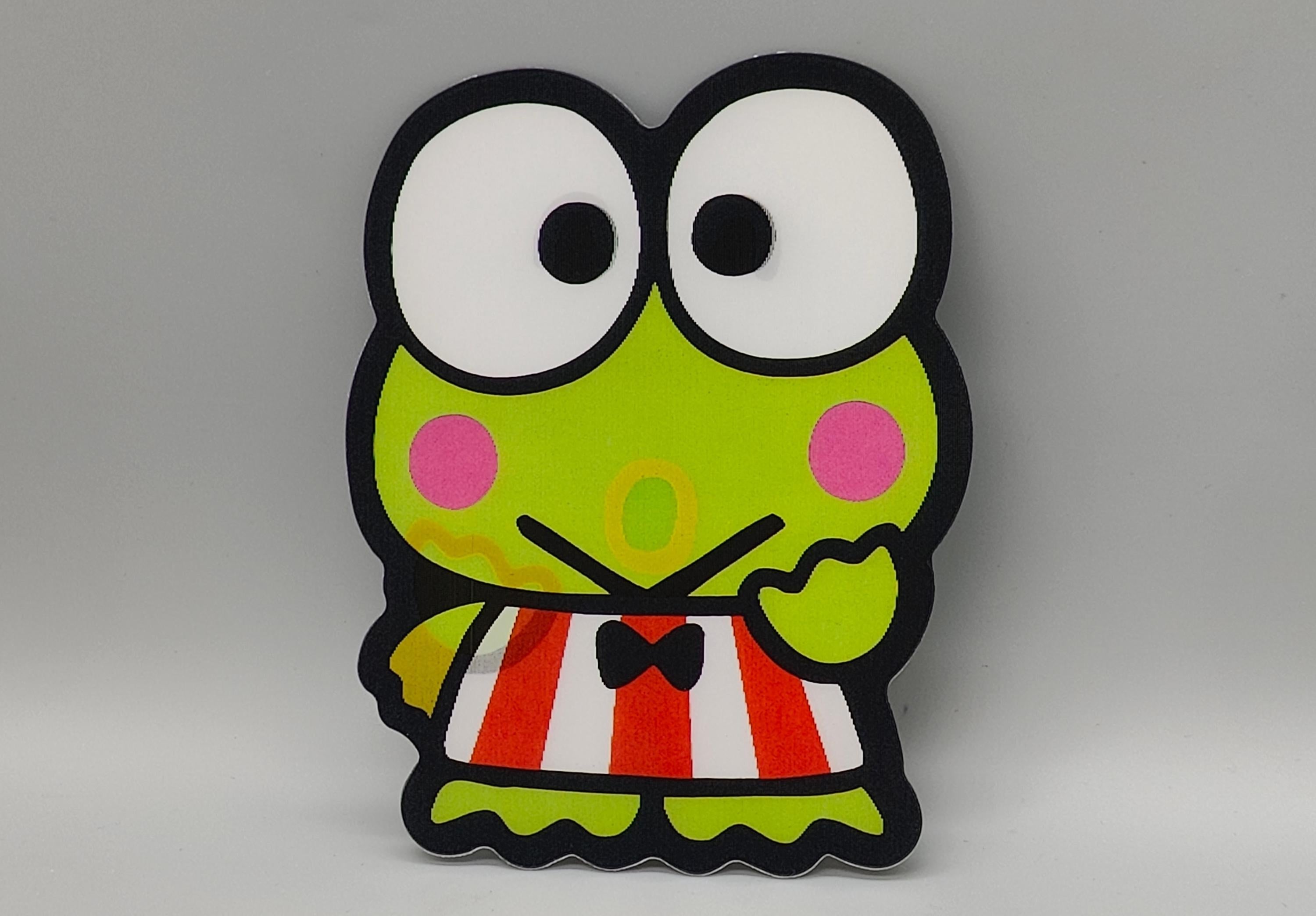 3D Japanese Frog Character Sticker – Lenticular, Waterproof